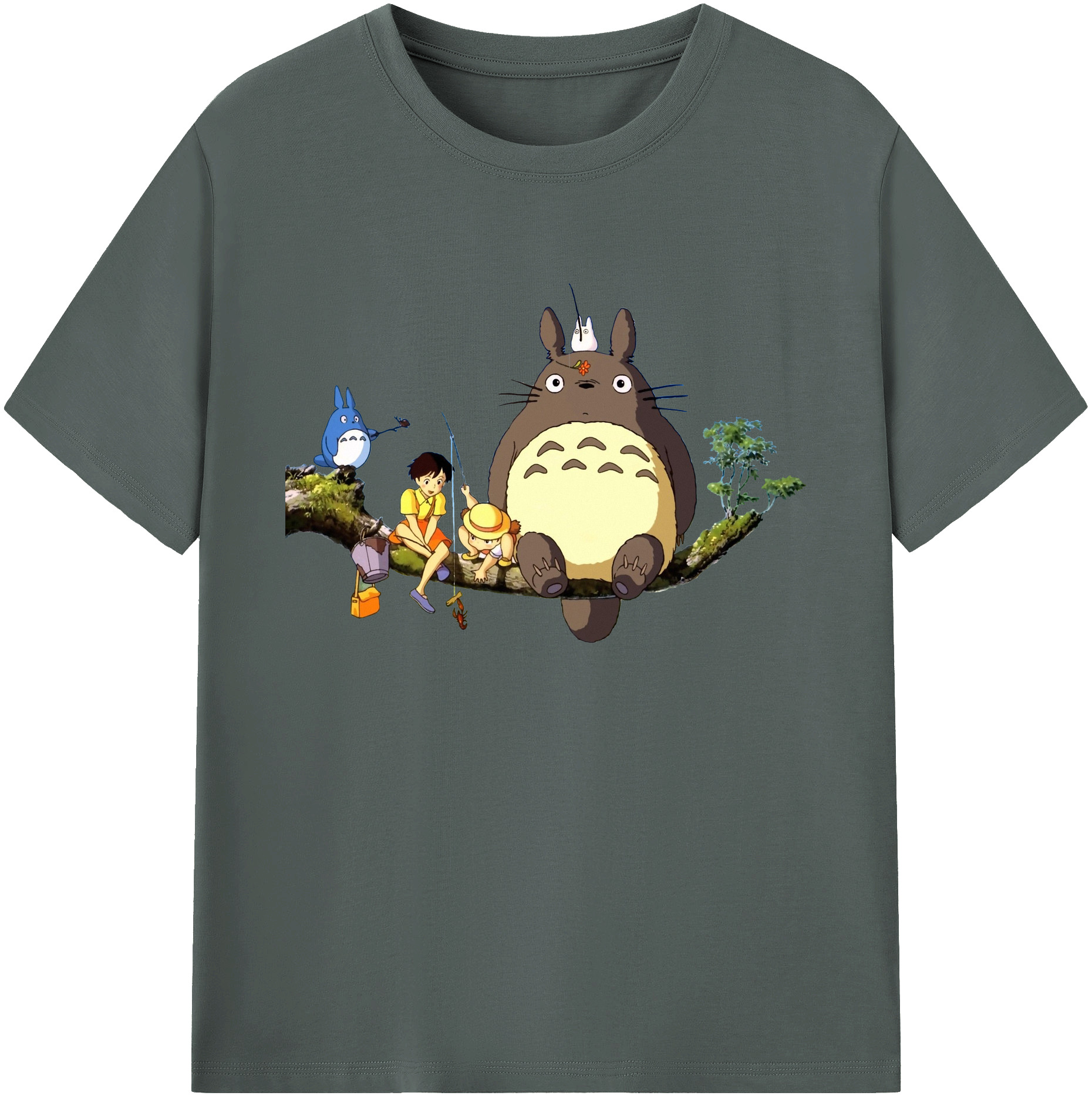 （画像用） となりのトトロ 草壁メイ 草壁サツキ My Neighbor Totoro Satsuki Kusakabe Mei Kusakabe 綿100％ メンズ半袖Tシャツ｜肌触りやわらか＆通気性